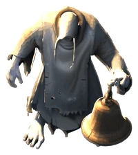 The Bellwright, as the game draws him, seen from the front.