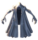 The ashmantle, as the game draws it: the black glass monster, seen from the front.