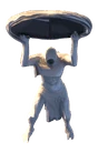 The hushglass, as the game draws it: the black glass monster, seen from the front.