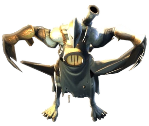 The Smeltreeve winding up an attack, as the game draws him.